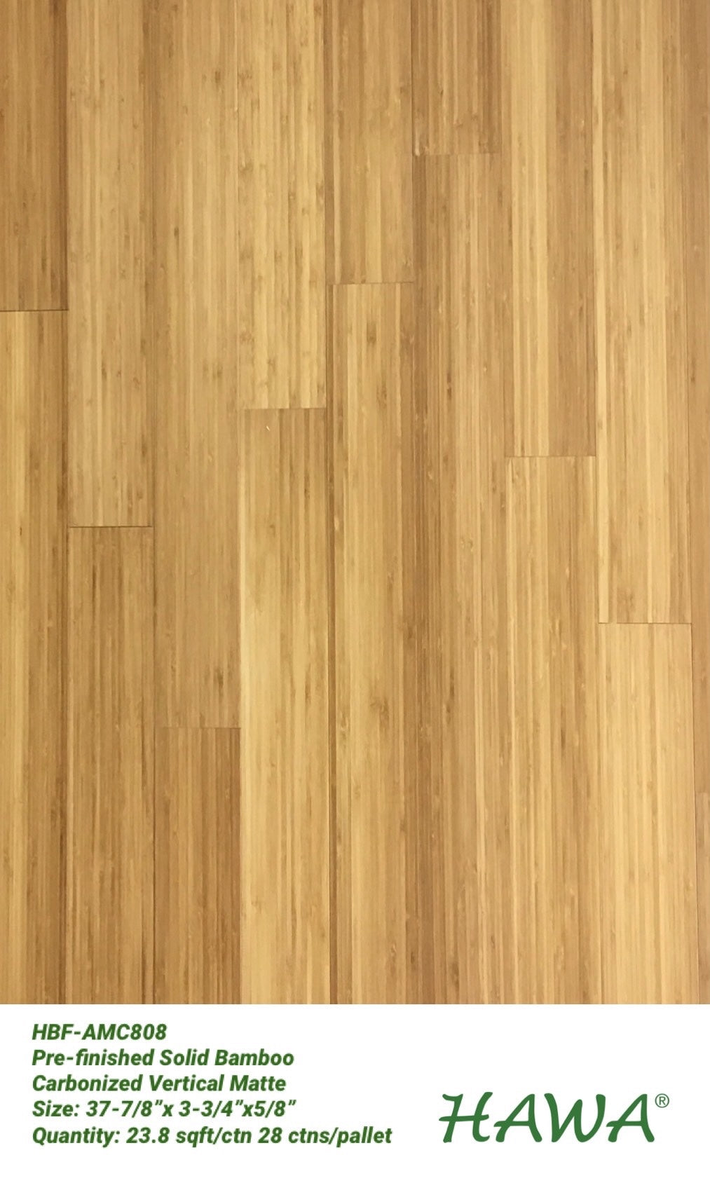 HBF-AMF808 Carbonized Vertical Solid Prefinished Bamboo Flooring
