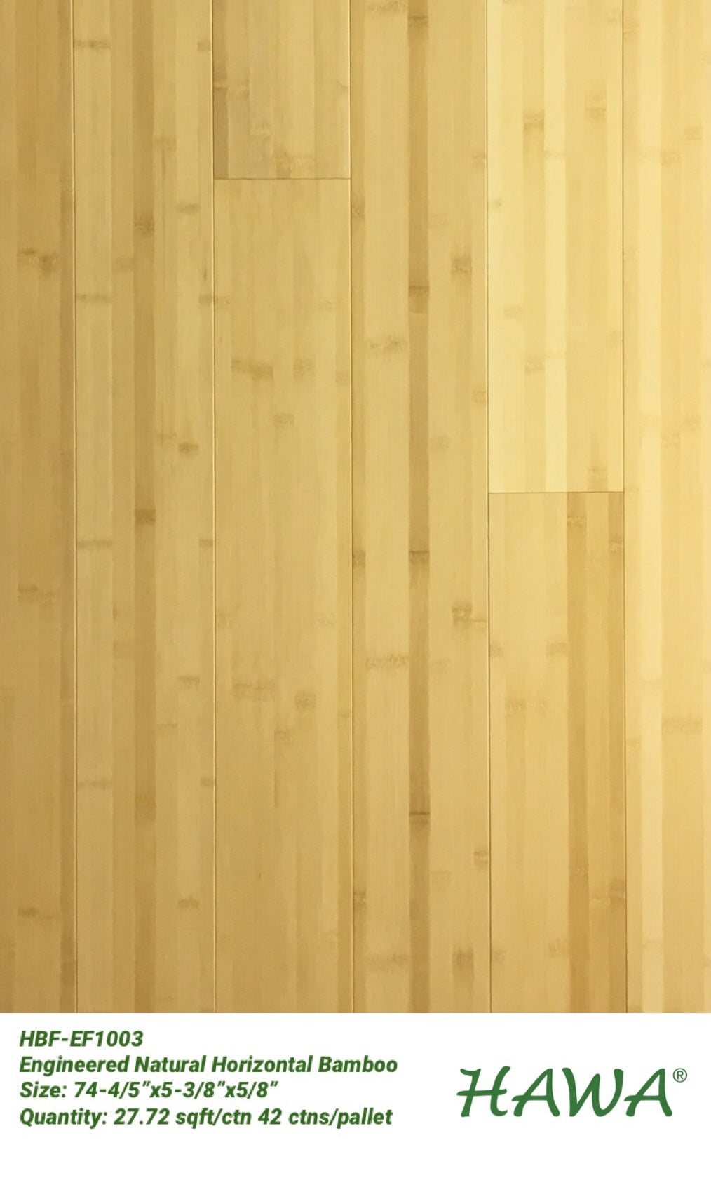 HBF-EF1003 ENGINEERED NATURAL HORIZONTAL BAMBOO FLOORING